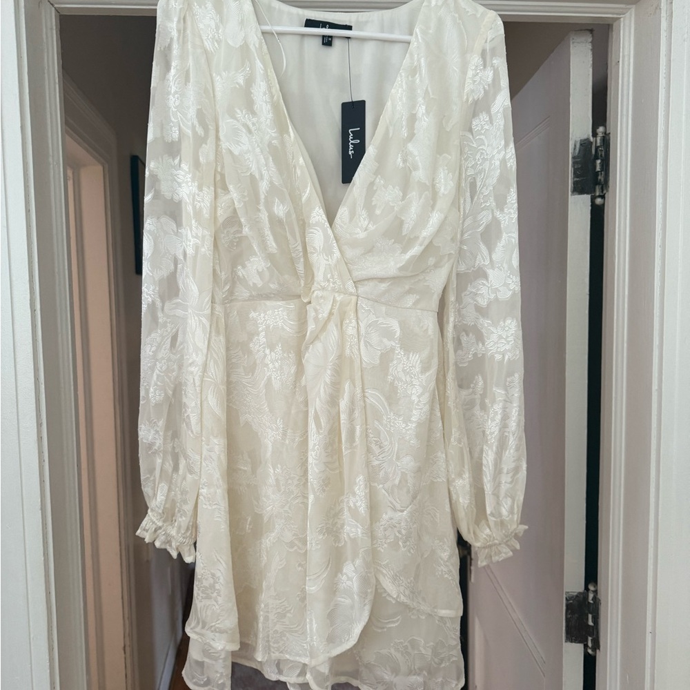 Lulu's Cream Long Sleeve Dress